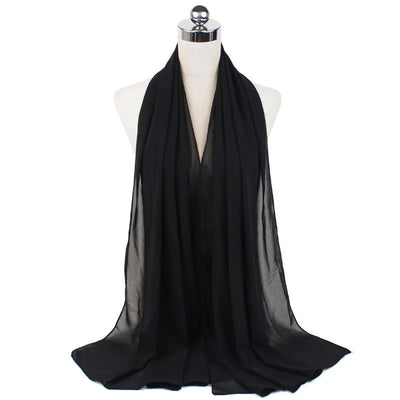 Hijab Mousseline Jersey – Rose, Rouge & Noir en noir – Maison Layina