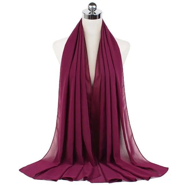 Hijab Mousseline Longue 70 × 180 cm – vue produit 19 – Maison Layina