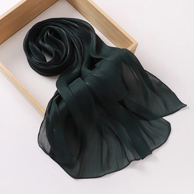 Hijab Mousseline Premium Uni Pour Femme – vue 22