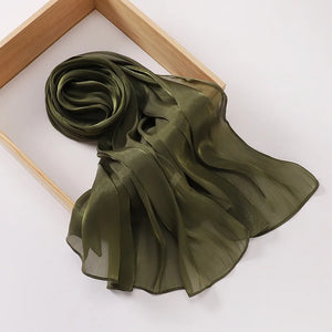 Hijab Mousseline Premium Uni Pour Femme – vue 23