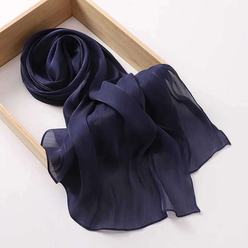 Hijab Mousseline Premium Uni Pour Femme – vue 25