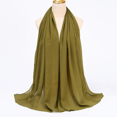 Hijab Mousseline Uni Long Pour Femme – tissu, coupe et finitions – Maison Layina