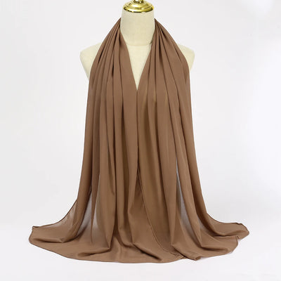 Hijab Mousseline Uni Long Pour Femme – tissu, coupe et finitions – Maison Layina