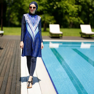 Burkini Grande Taille Bleu Dégradé 3 ou 4 Pièces – 3 pièces