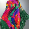 Tissu plissé du caftan multicolore vert – détail