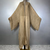 Kimono caftan beige texturé à motifs géométriques – vue complète