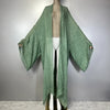 Kimono caftan vert sauge texturé – vue complète