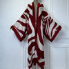 Kimono cardigan zèbre bordeaux et ivoire – vue complète