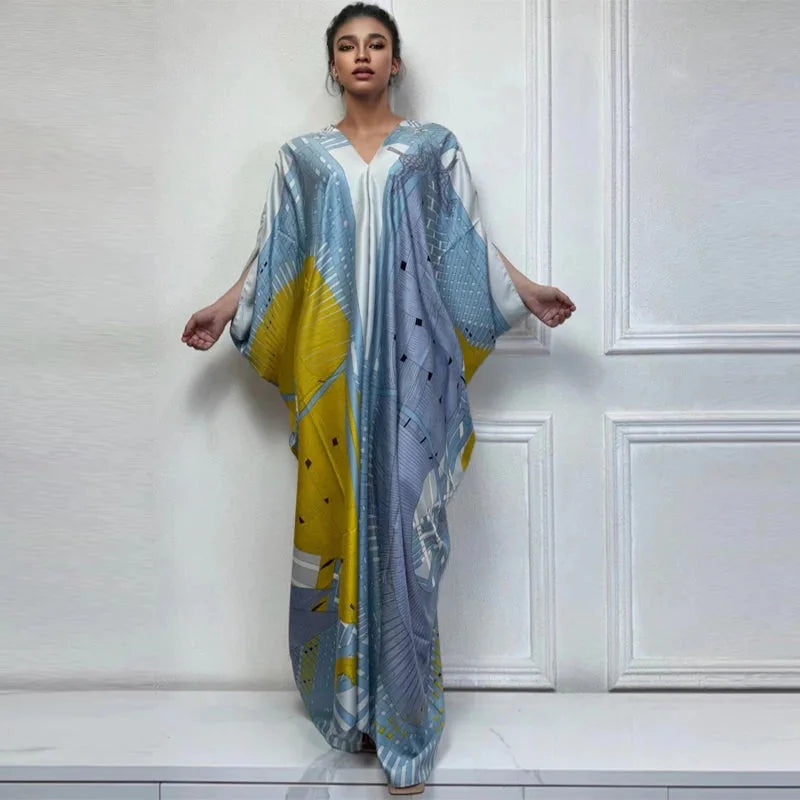 Robe de Soirée Koweïtienne Imprimée – détail et finitions – Maison Layina