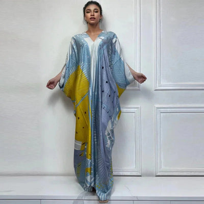 Robe de Soirée Koweïtienne Imprimée – détail et finitions – Maison Layina