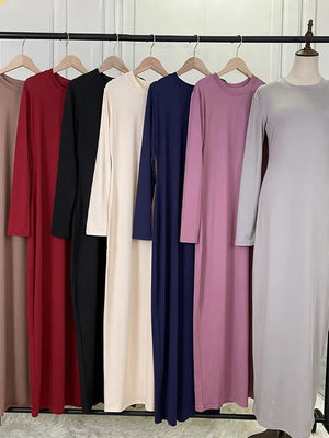 Robe kaftan longue unie pour femme – vue principale