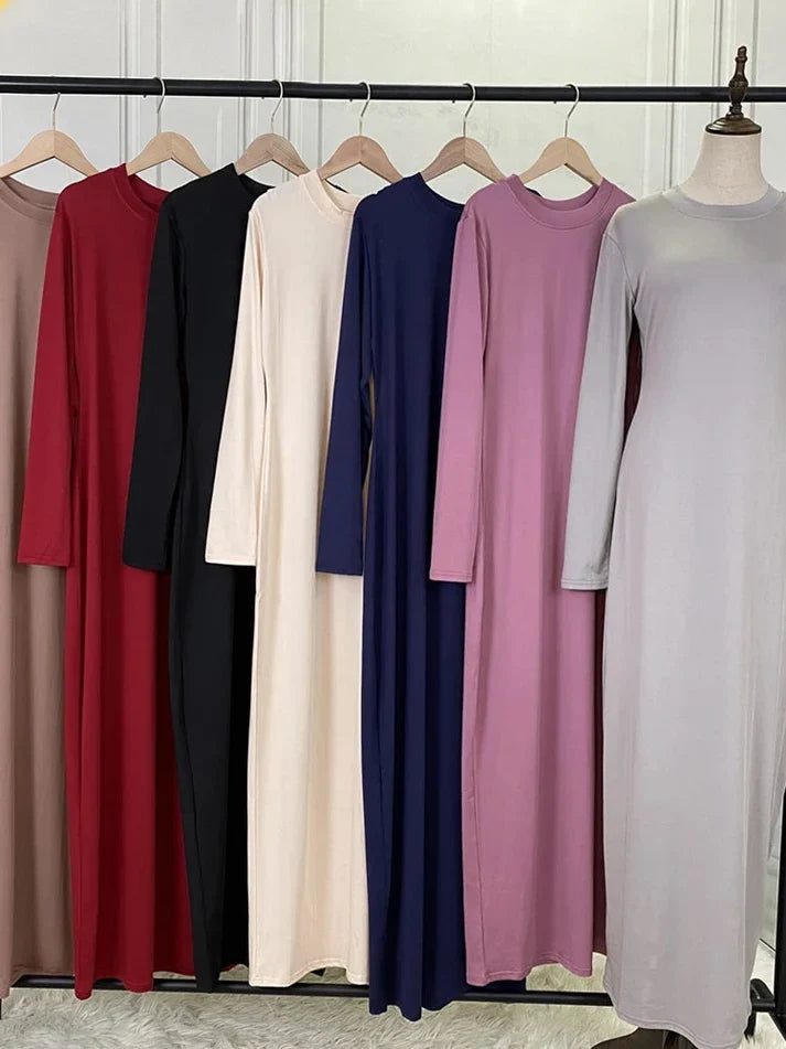 Robe kaftan longue unie pour femme – vue principale