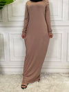 Robe Kaftan Longue Unie Pour Femme – vue du modèle, image 4
