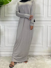 Robe Kaftan Longue Unie Pour Femme – vue du modèle, image 7