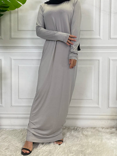 Robe Kaftan Longue Unie Pour Femme – vue du modèle, image 7