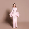 Robe Orientale Rose Sirène Manches Longues – vue produit 1 – Maison Layina