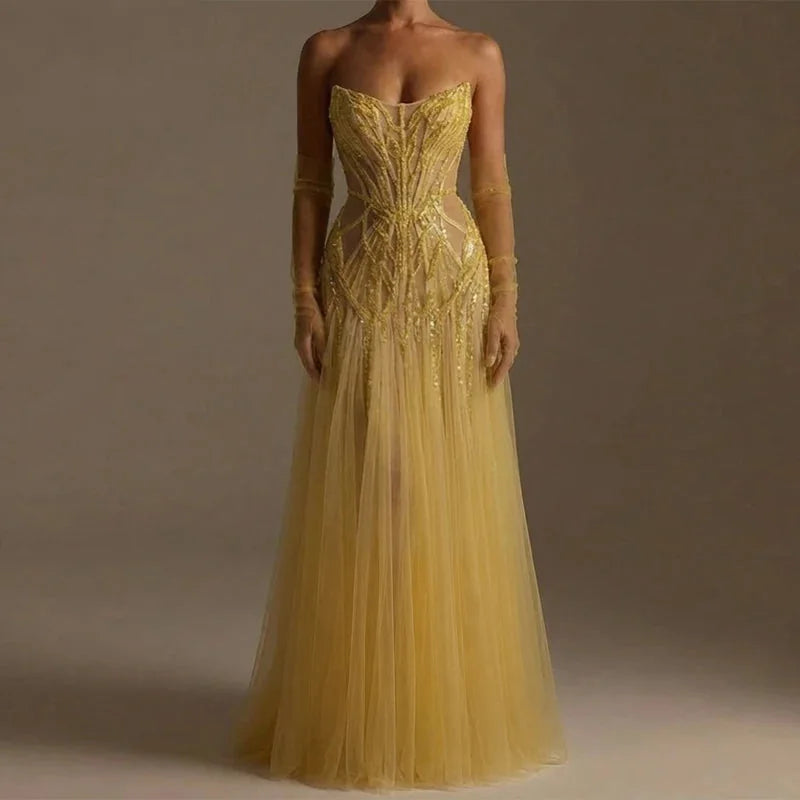 Robe Orientale Saoudienne Pailletée – vue principale – Maison Layina